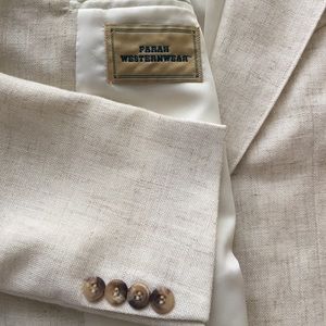 Western Cowboy Blazer Cream Rayon Blend 38R